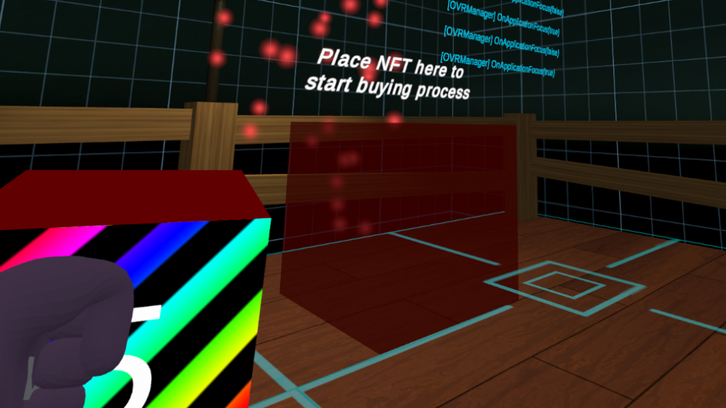 NFT-Interaktion in einer VR-Szene